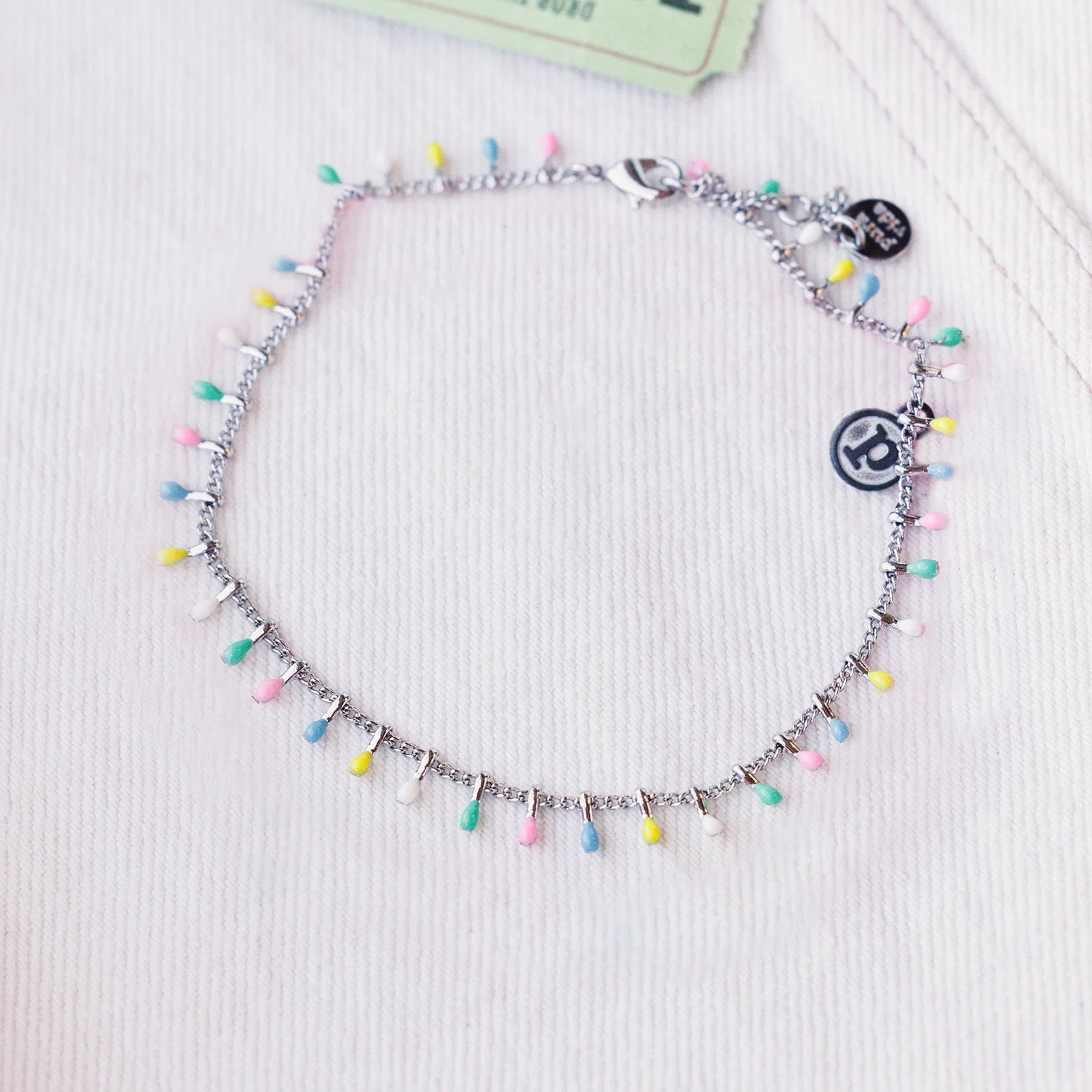 Enamel Droplet Chain Anklet - Image 4