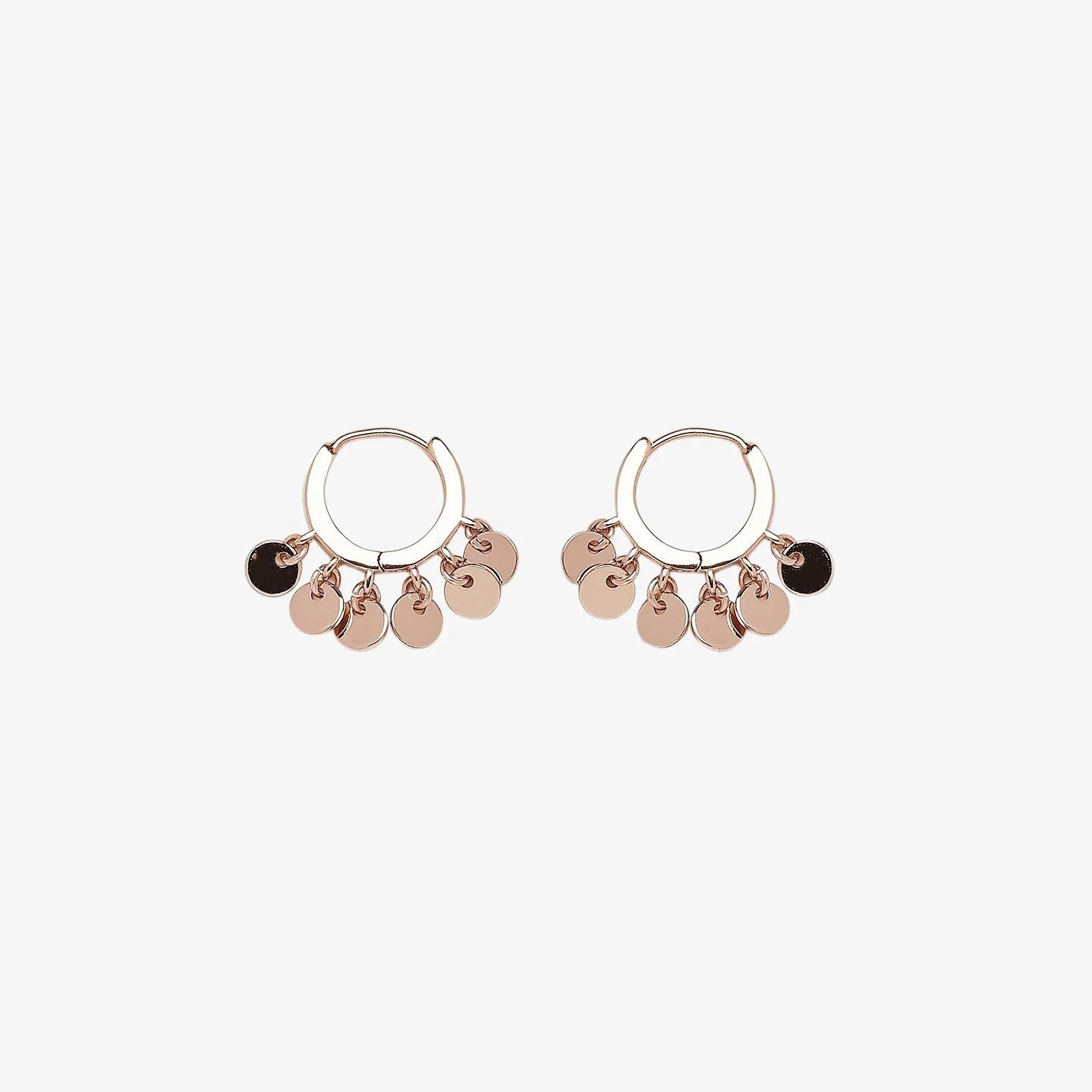 Mini Coin Huggie Earrings - Image 2