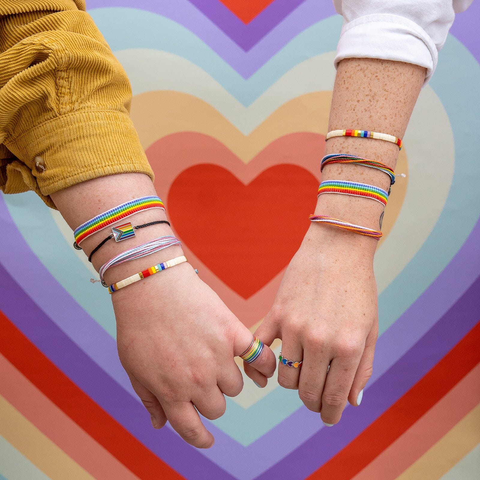 Rainbow Heart Band Ring - Image 10