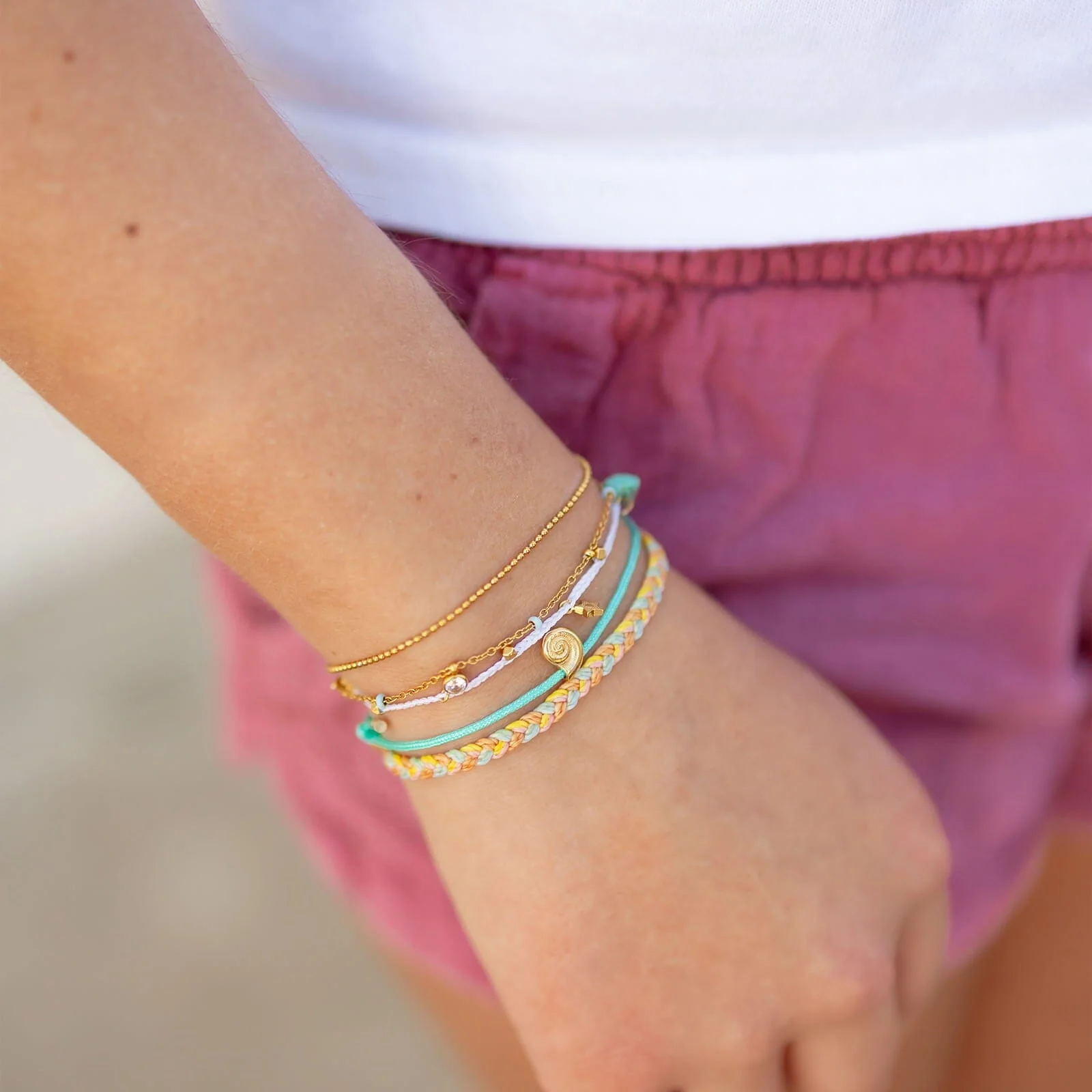 String and Chain Layered Bracelet - Image 5