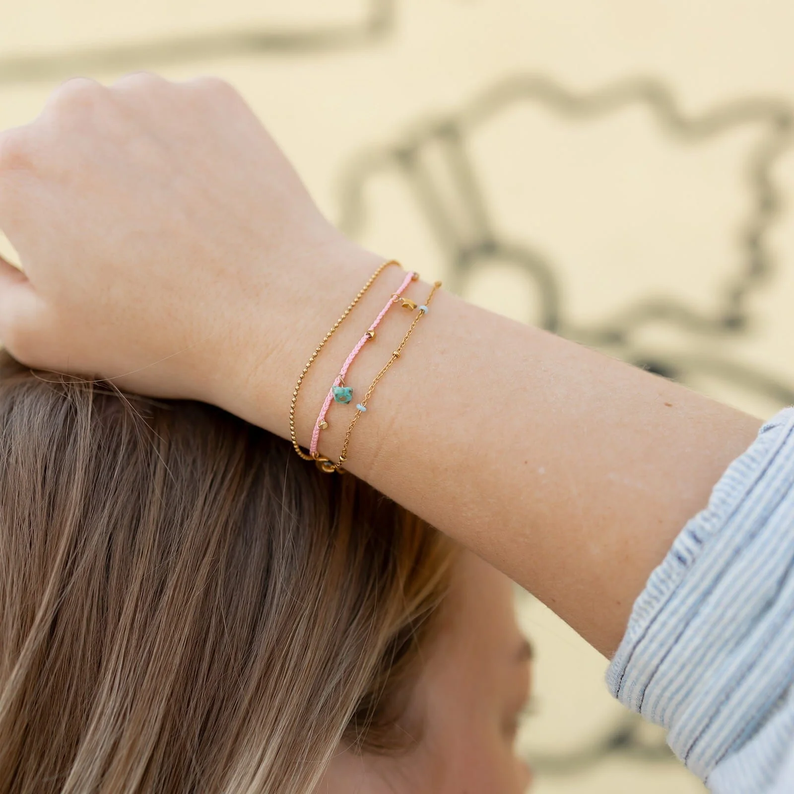 String and Chain Layered Bracelet - Image 8